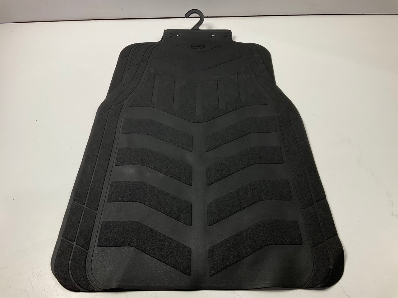 KRACO PR504B72 Car Floor Mat Set, Black Rubber With Heel Pad, Trim-To-Fit, 4-Pc