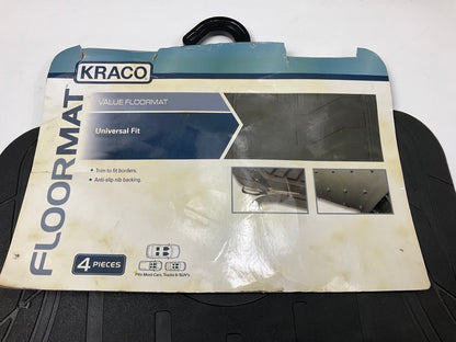 Kraco PR504B 4-piece Universal Rubber Floor Mat Kit: 26''x17.75'' Front 16x12 Rear