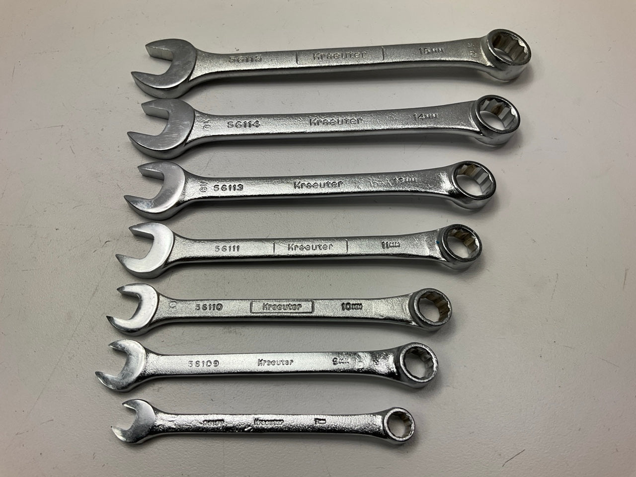 VINTAGE NOS - Kraeuter 56607 7 Piece Metric Combination Wrench Set - USA