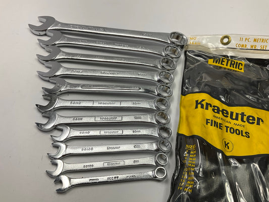 VINTAGE NOS - Kraeuter 56611 11 Piece Metric Combination Wrench Set - USA