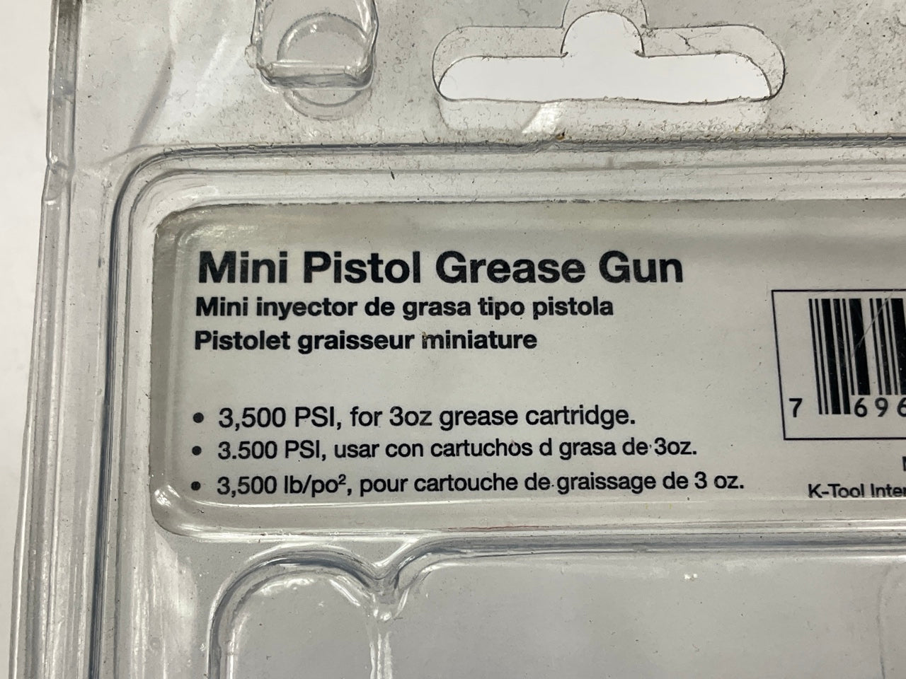 KTI KTI-73930  3 Oz. Mini Pistol Manual Grease Gun, 3500 PSI