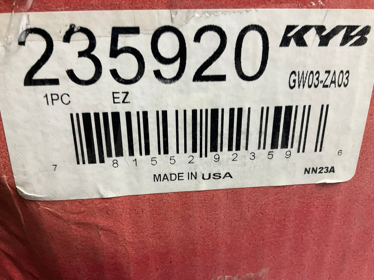 KYB 235920 Front Single Shock For 2005-2010 Ford Mustang