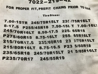 Laclede 2219CAM Tire Snow Chains PAIR 235/65R18, 235/60R18, 255/45R18, 245/70R16
