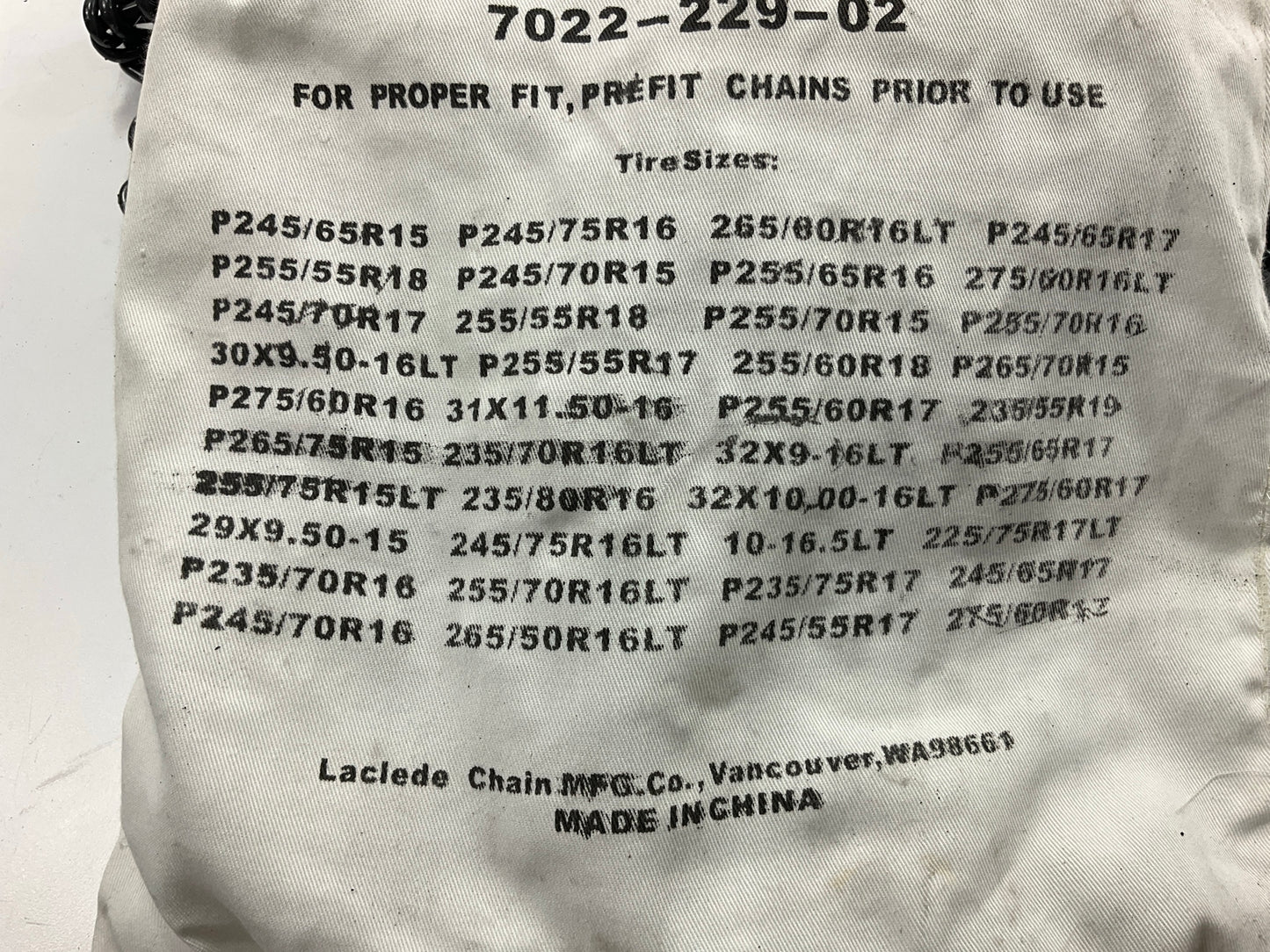 Laclede 2229R Tire Snow Chains - PAIR