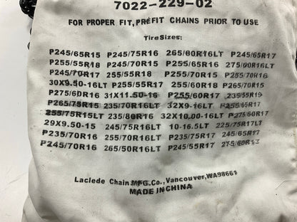 Laclede 2229R Tire Snow Chains - PAIR