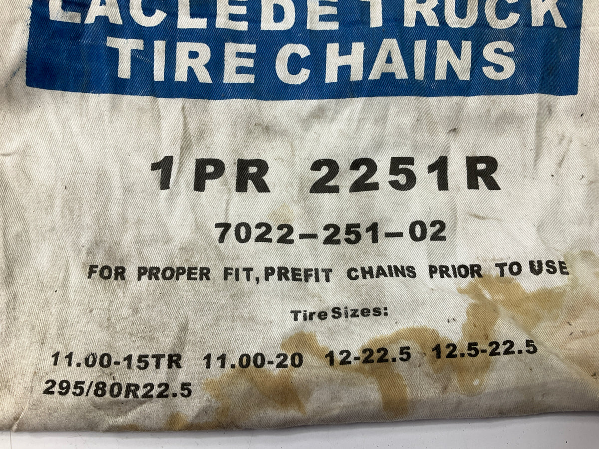 Laclede 2251R Tire Snow Chains PAIR 11.00-20, 12-22.5, 12.5-22.5, 295/80R22.5