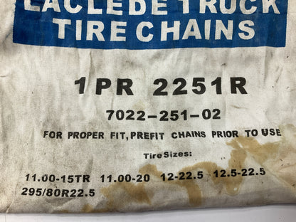 Laclede 2251R Tire Snow Chains PAIR 11.00-20, 12-22.5, 12.5-22.5, 295/80R22.5