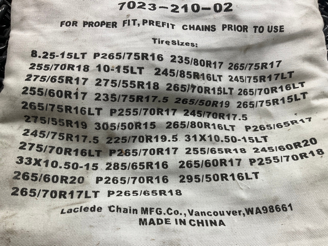 Laclede 3210R Tire Snow Chain PAIR 265/75R16, P265/70R17, 265/70R17LT, 275/55R18