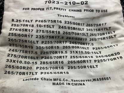 Laclede 3210R Tire Snow Chain PAIR 265/75R16, P265/70R17, 265/70R17LT, 275/55R18