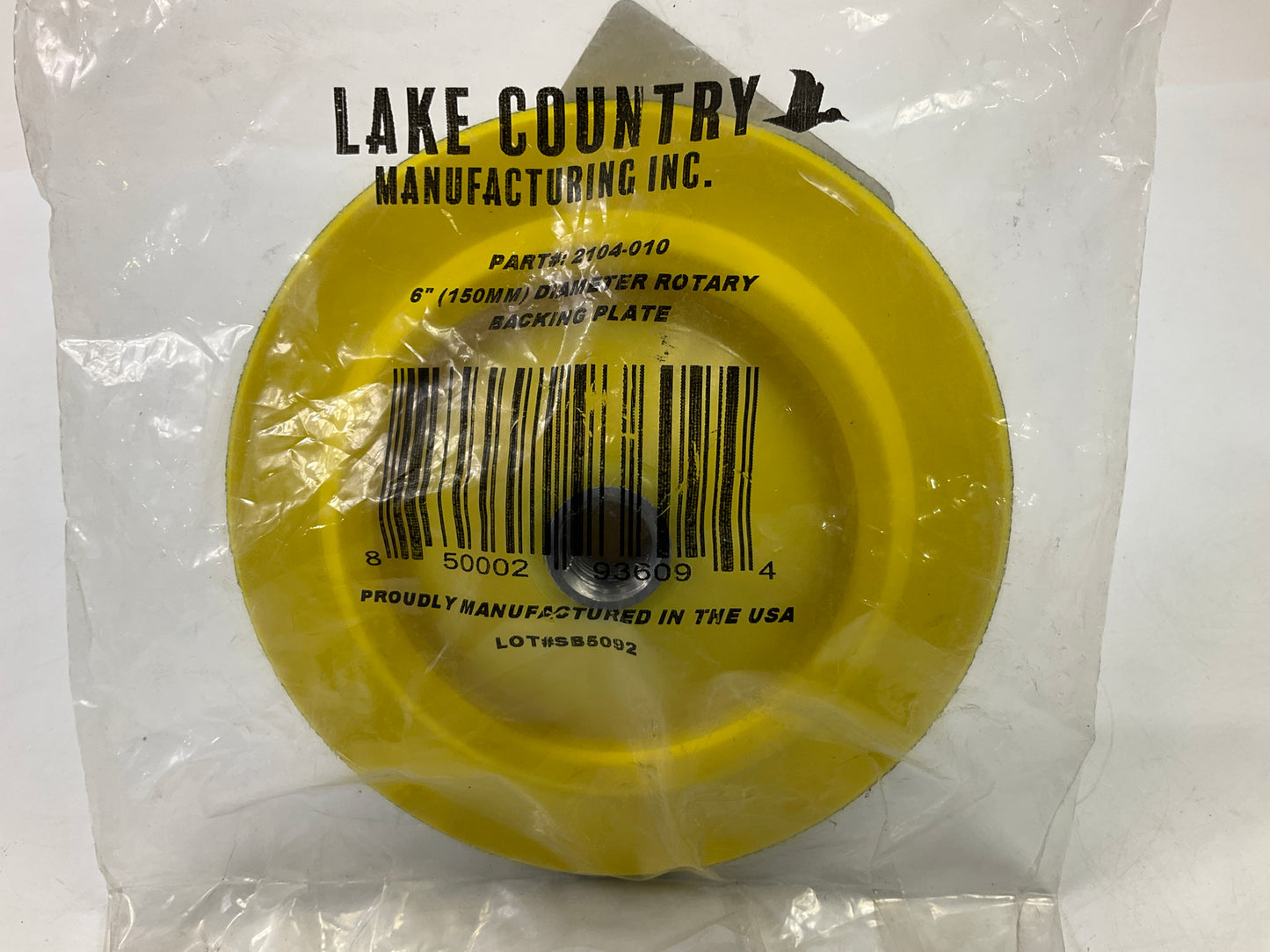 Lake Country 2104-010 Polishing Buffing Pad Bonnet 6'' Backing Plate
