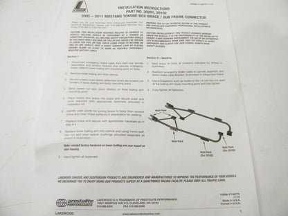 Lakewood 20102 Steel Torque Box Brace Supports Subframe Connector  05-11 Mustang