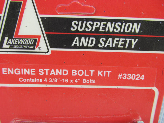(4) Lakewood 33024 3/8'' -16 X 4'' Engine Stand Bolts For Chrylser, AMC, Chevy SBC