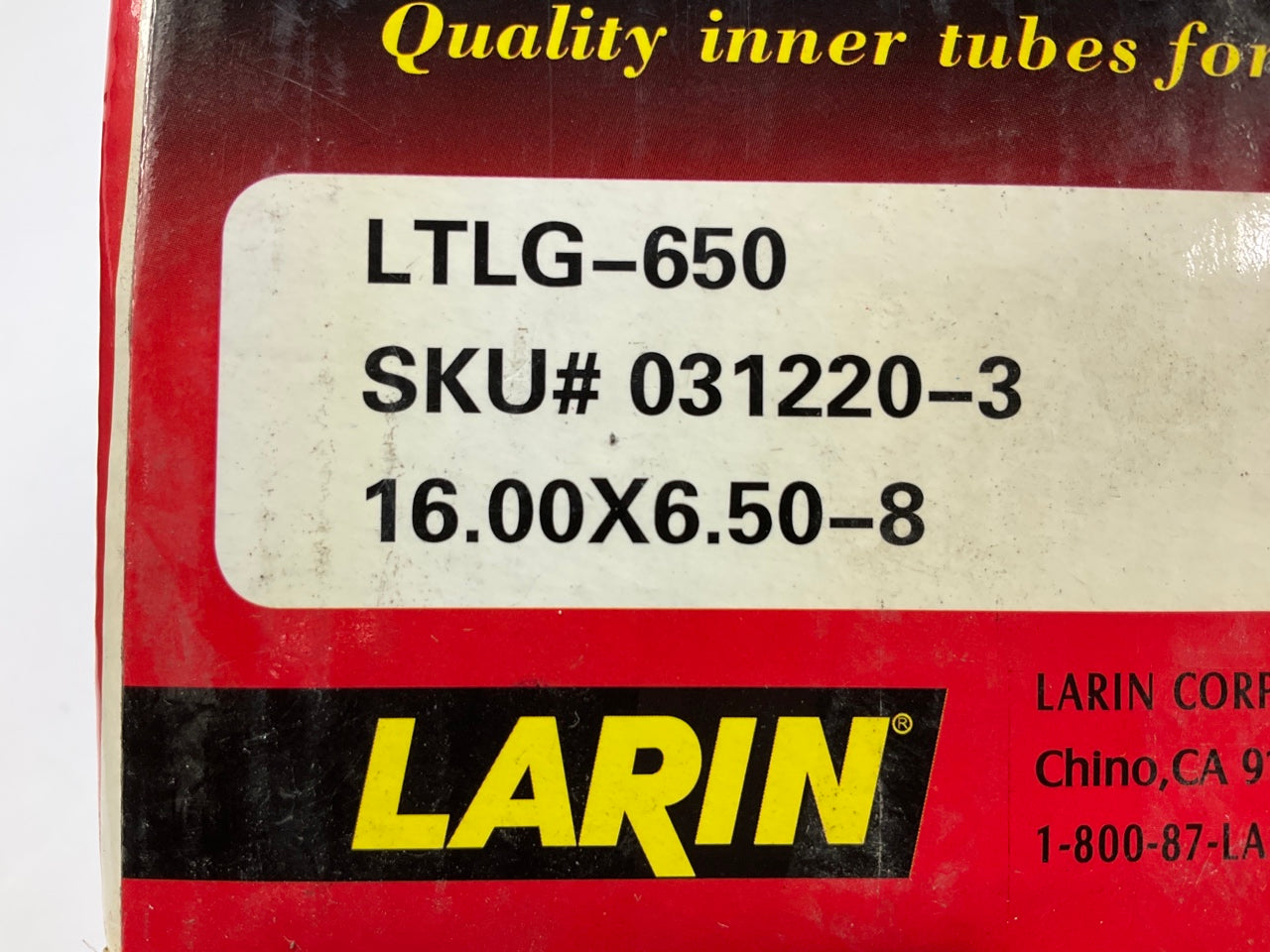 Larin LTLG-650 HD Lawn & Garden Inner Tire Tube 16.00x6.50-8