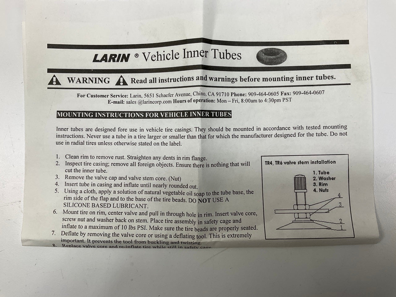 Larin LTLG-700 Heavy Duty Lawn & Garden Inner Tire Tube 21 X 7.00/22 X 10-8