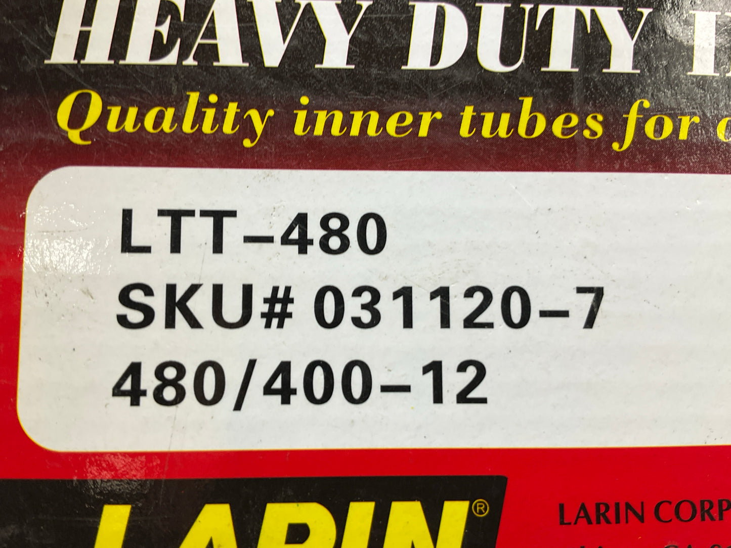 Larin 480/400-12 Trailer Inner Tube LTT-480