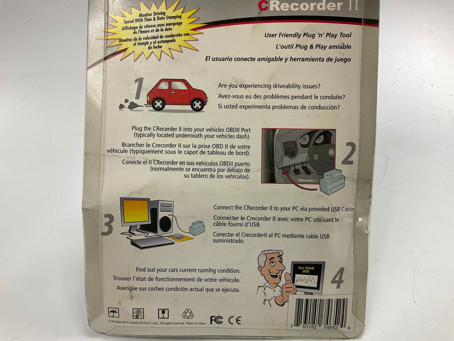 Launch 301050037 CRecorder Car Running Data Recorder OBD2 OBDII Data Logger