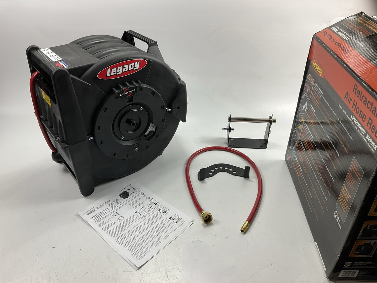 Legacy L8305 Retractable Levelwind Air Hose Reel, 3/8'' X 50'