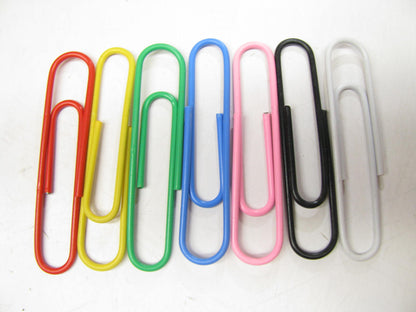 (1200) Legacy LGY60810 Vinyl Coated Jumbo Paper Clips - Assorted Colors