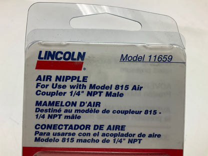 Lincoln 11659  Long Stem Air Nipple - For Use W/ 815 Air Coupler 1/4'' NPT Male