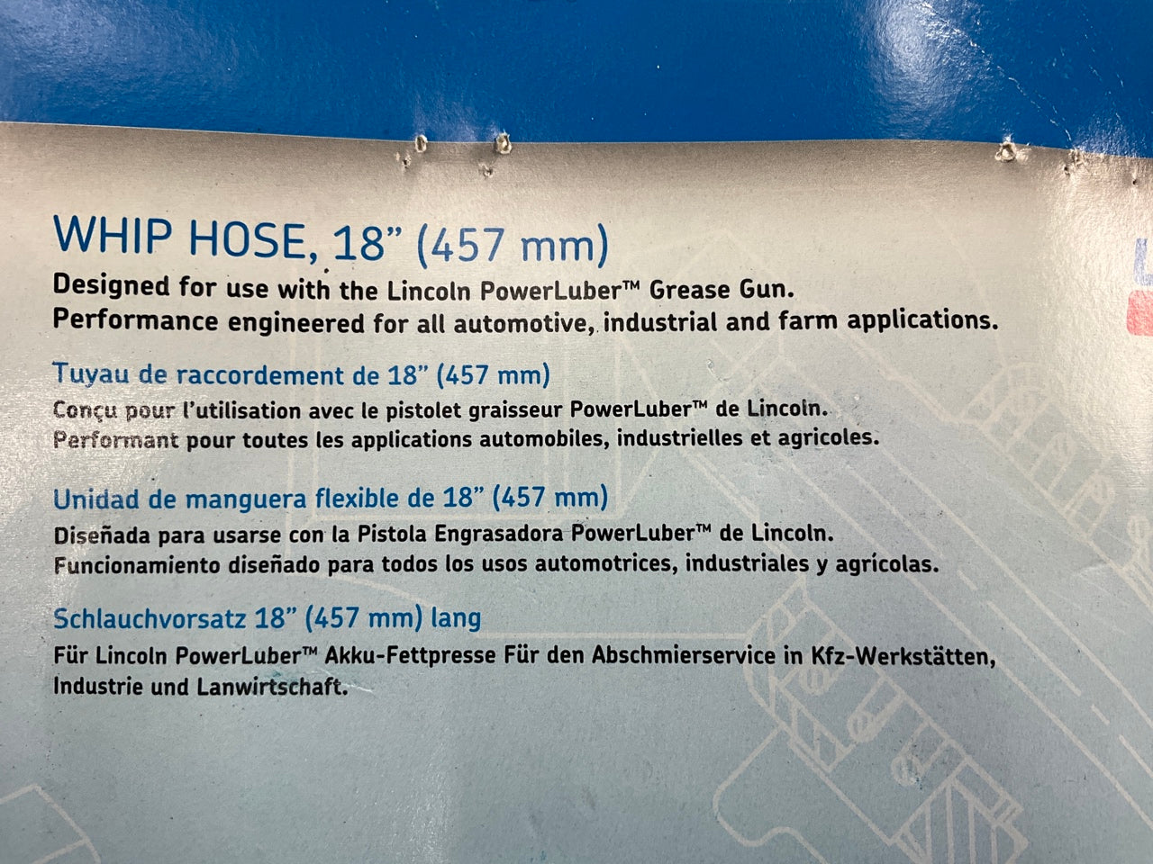 Lincoln 1218 18'' Grease Gun Whip Hose