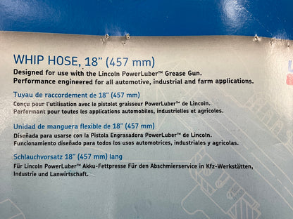 Lincoln 1218 18'' Grease Gun Whip Hose