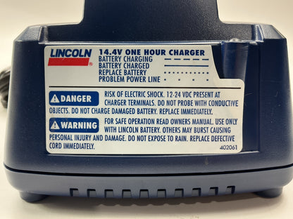 Lincoln 1415A 14.4V Power Luber Battery Charger, 12V Car Cigarette Plug