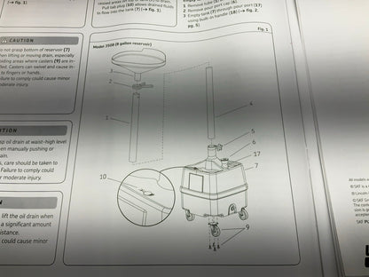 Lincoln 3508 8 Gallon Waste Fluid Drain Tank, 36-65'' Adjustable Funnel Height