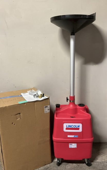 Lincoln Industrial 3518 Portable Waste Oil Catch Drain Tank, Plastic, 18 Galons