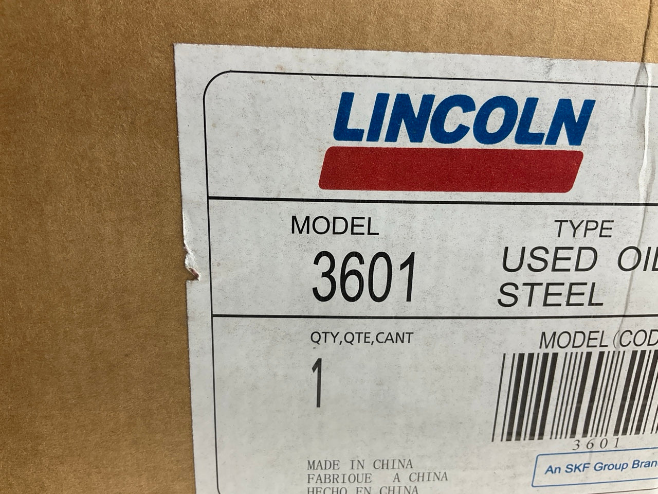 INCOMPLETE - Lincoln 3601 18 Gallon Pressurized Fluid Drain Evacuation Tank