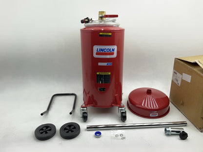 Lincoln 3601 Pneumatic 18 Gallon Pressurized Fluid Drain And Evacuation Tank