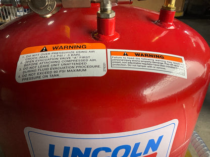 DAMAGED SCREEN - Lincoln 3614 20 Gallon Pressurized Fluid Oil Drain Evac Tank