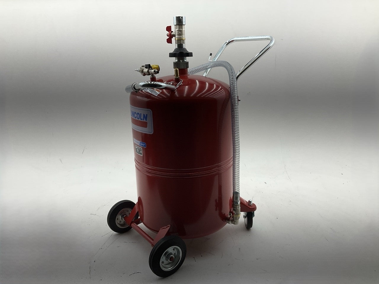 Lincoln 3614 Pneumatic 20 Gallon Pressurized Fluid Oil Drain And Evacuation Tank