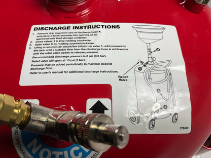 Lincoln 3635 Pneumatic 25 Gallon Pressurized Waste Fluid Drain & Evacuation Tank