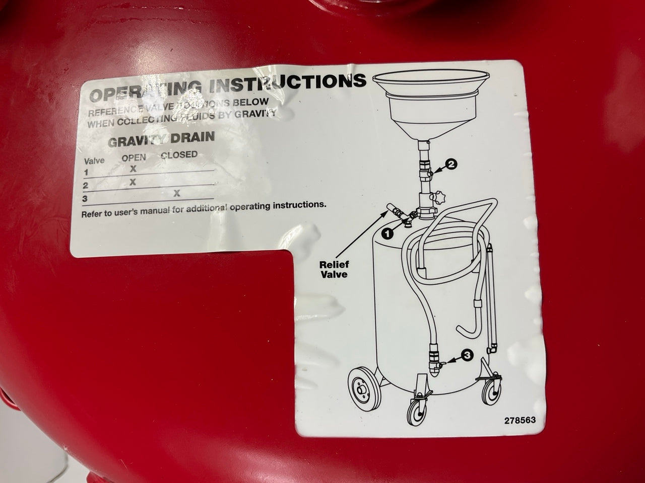 Lincoln 3635 Pneumatic 25 Gallon Pressurized Waste Fluid Drain & Evacuation Tank