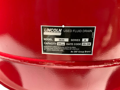 Lincoln 3635 Pneumatic 25 Gallon Pressurized Waste Fluid Drain & Evacuation Tank