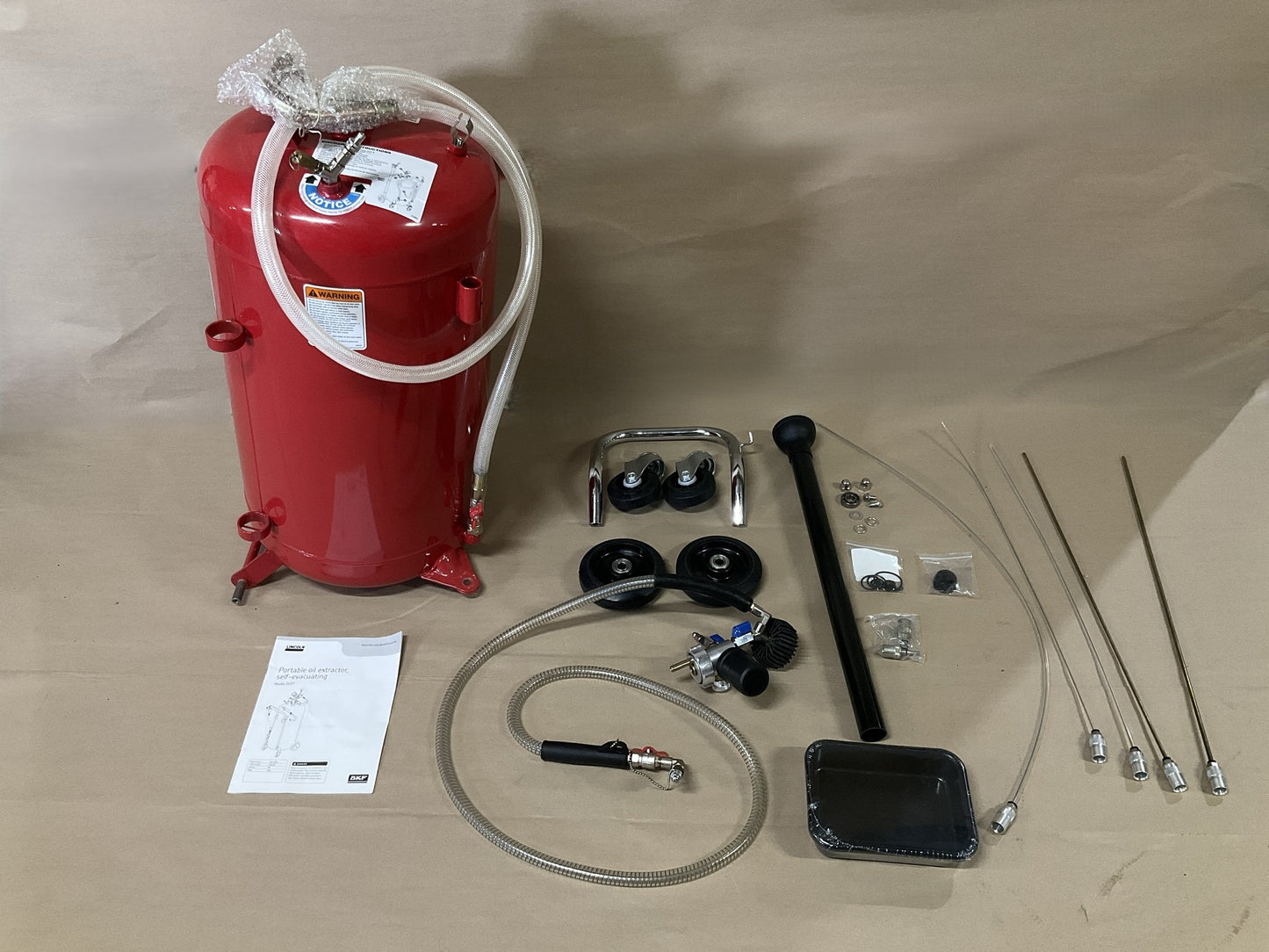 Lincoln 3637 25 Gallon Pneumatic Portable Self-evacuating Fluid Evacuator Tank