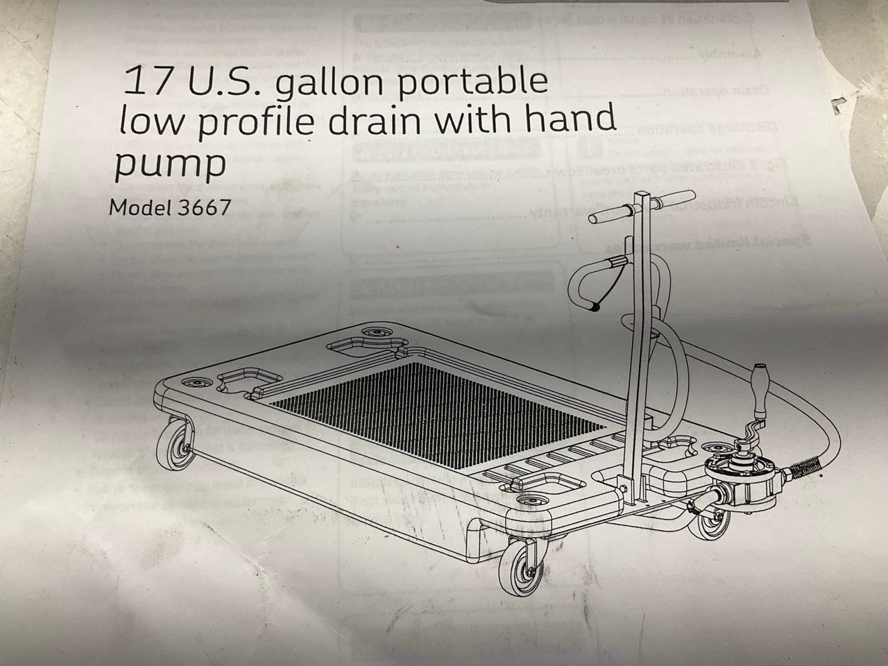 LINCOLN 3667 Low Profile Portable Truck Oil Drain W/ Manual Pump