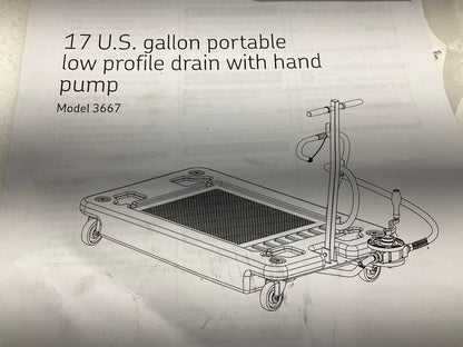 LINCOLN 3667 Low Profile Portable Truck Oil Drain W/ Manual Pump