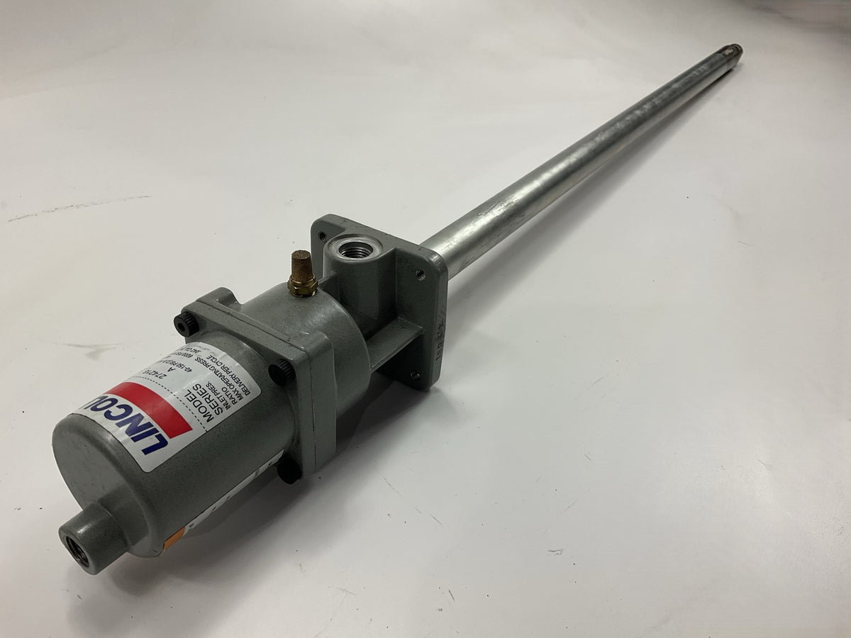USED Lincoln 4417 Grease Pump Assembly With Dolly, 40 To 1 Ratio, 120 Lb. Drum