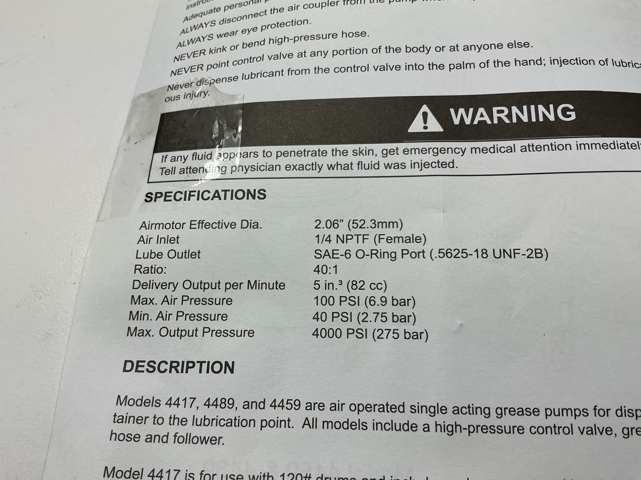Lincoln 4489 Value Series 40:1 Single-Acting Grease Pump For 25 To 50 Lb. Bucket