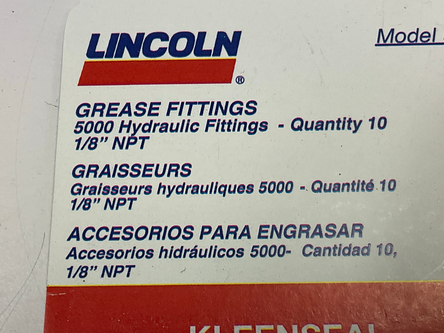 Lincoln 5190 1/8'' Straight Pipe Thread Grease Fittings, 10 Pack