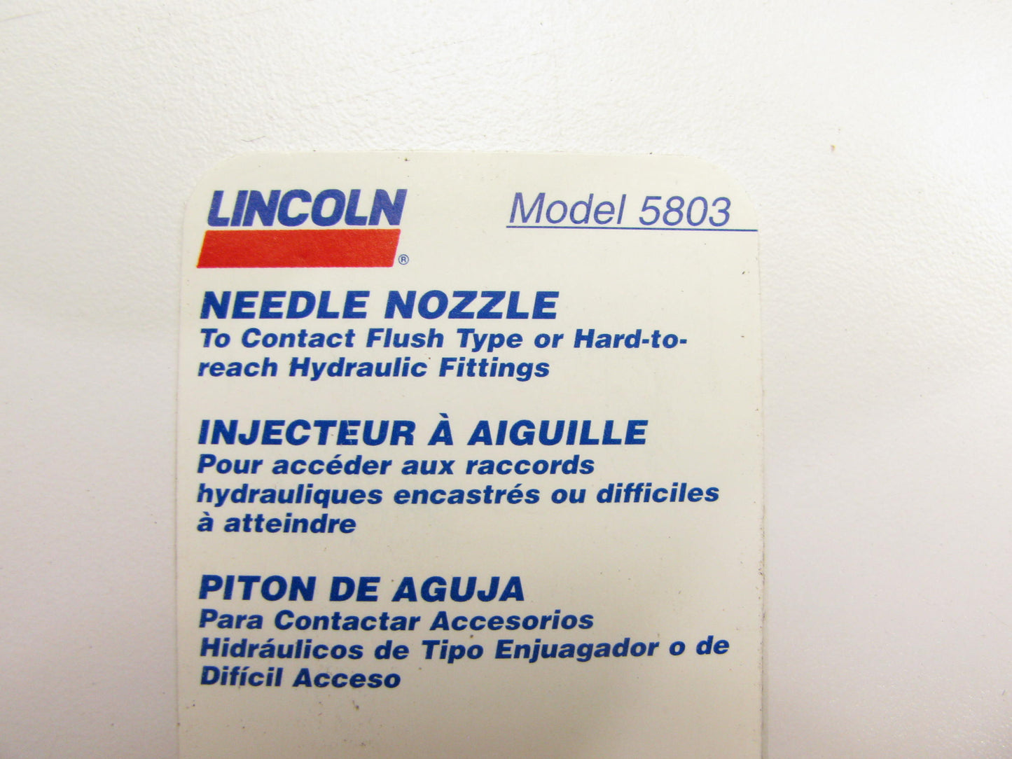 Lincoln Lubrication 5803 Grease Gun Needle Nozzle,  1/8 Inch NPTF Thread