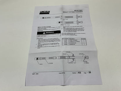 Lincoln 5805 Impact Fitting Cleaner Kit - Clears Hardened Grease From Fittings