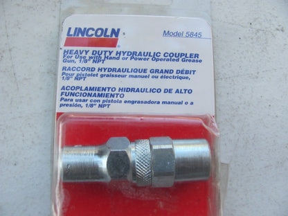 Lincoln 5845 Industrial Grease Gun Coupler, 1/8'' NPT, 7500 PSI