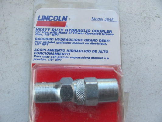 Lincoln 5845 Industrial Grease Gun Coupler, 1/8'' NPT, 7500 PSI