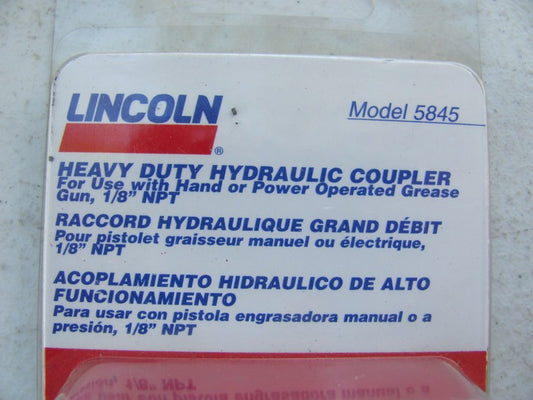 Lincoln 5845 Industrial Grease Gun Coupler, 1/8'' NPT, 7500 PSI