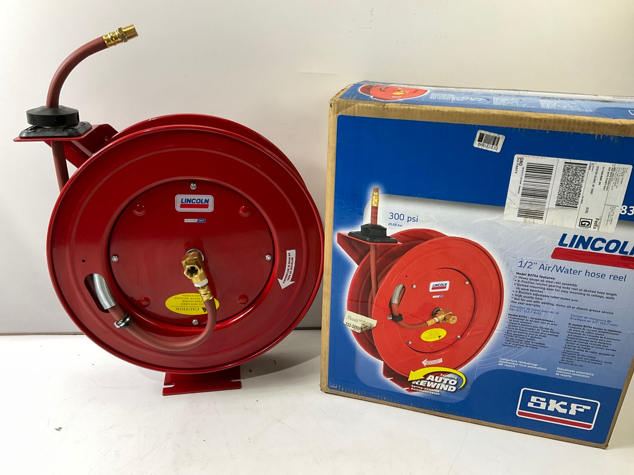 Lincoln 83754 Value Series Air & Water 50' X 1/2'' Retractable Hose Reel