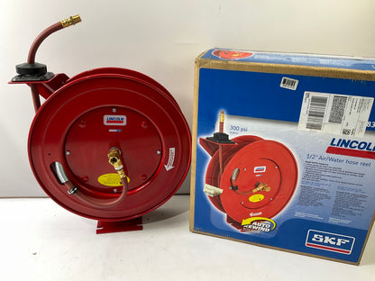 Lincoln 83754 Value Series Air & Water 50' X 1/2'' Retractable Hose Reel