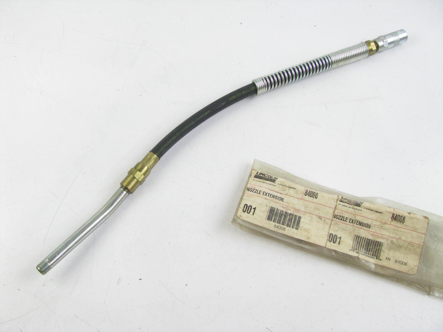 Lincoln 84008  Flex-O-Grip Whip Grease Gun Hose, 12'' Long, 4000 PSI Max