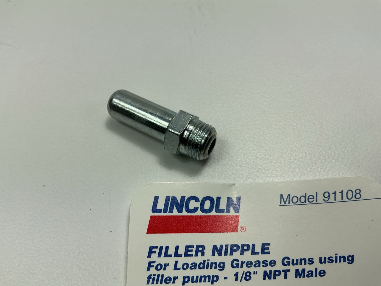 LINCOLN 91108 Grease Filler Nipple, 1/8'' Thread Size, NPT